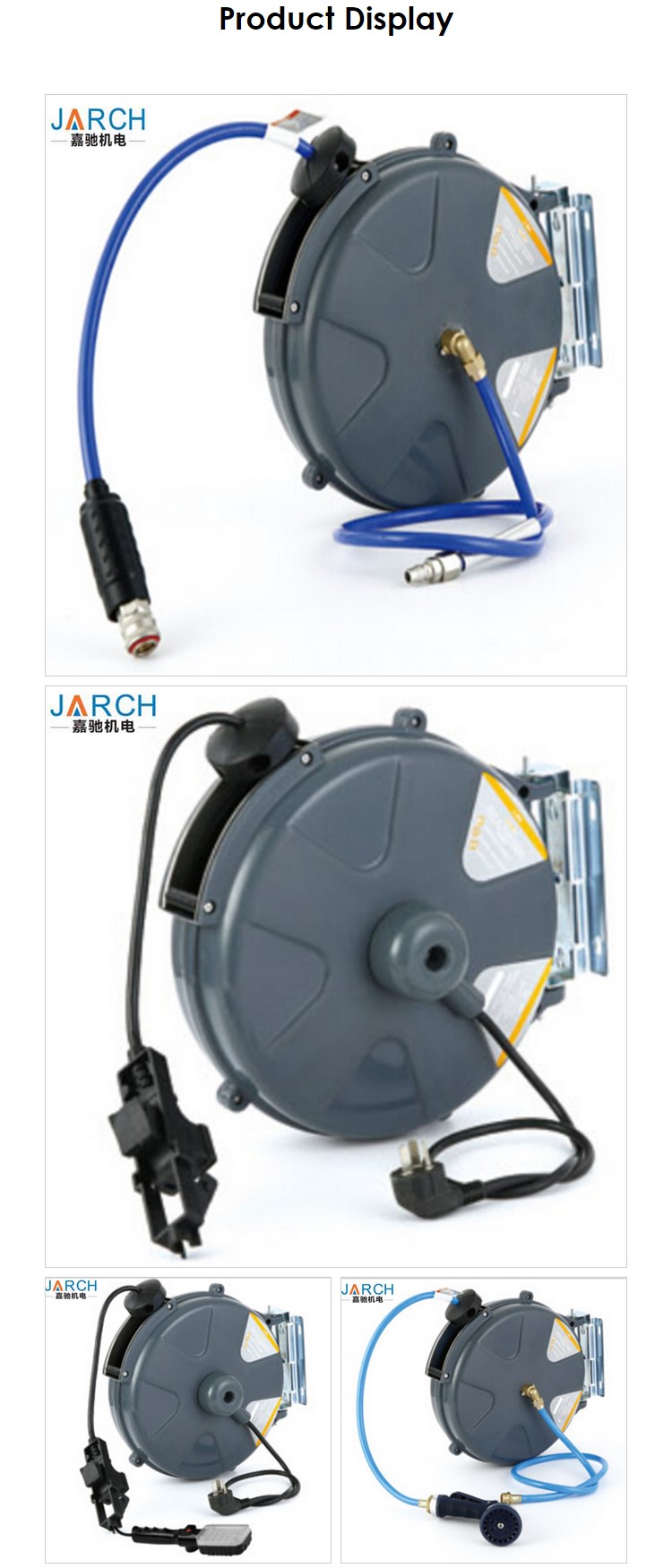 Air Water Retractable Hose Reel Wall Mountable Length 20 Meter With Plastic Material