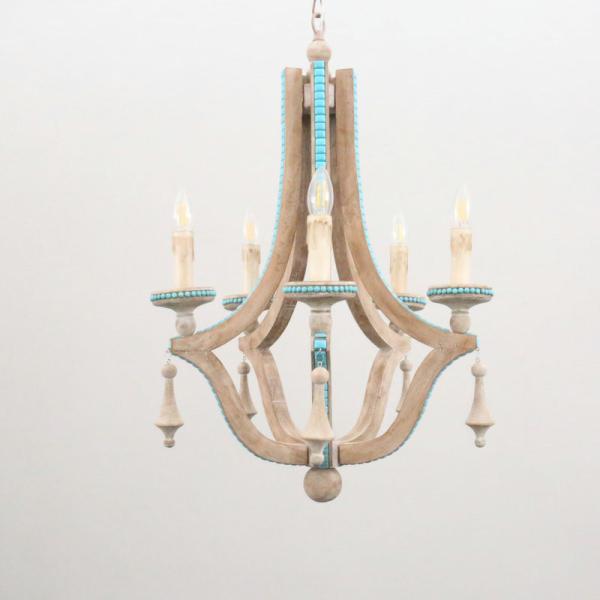 Buy cheap Turned wood chandelier pendant lamp Farm House Lighting (WH-CI-66) from wholesalers