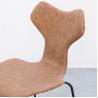 Buy cheap Brown Custom Upholstered Dining Chair With Horn Seat Back Design from wholesalers