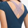 Buy cheap Ribbed Activewear T Shirts V Shaped Cross Back Outdoor Sports Crop Top from wholesalers