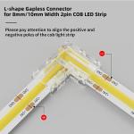 Transparent 2pin 8mm 10mm Crystal Clip Wire L Type COB LED Strip Connector L