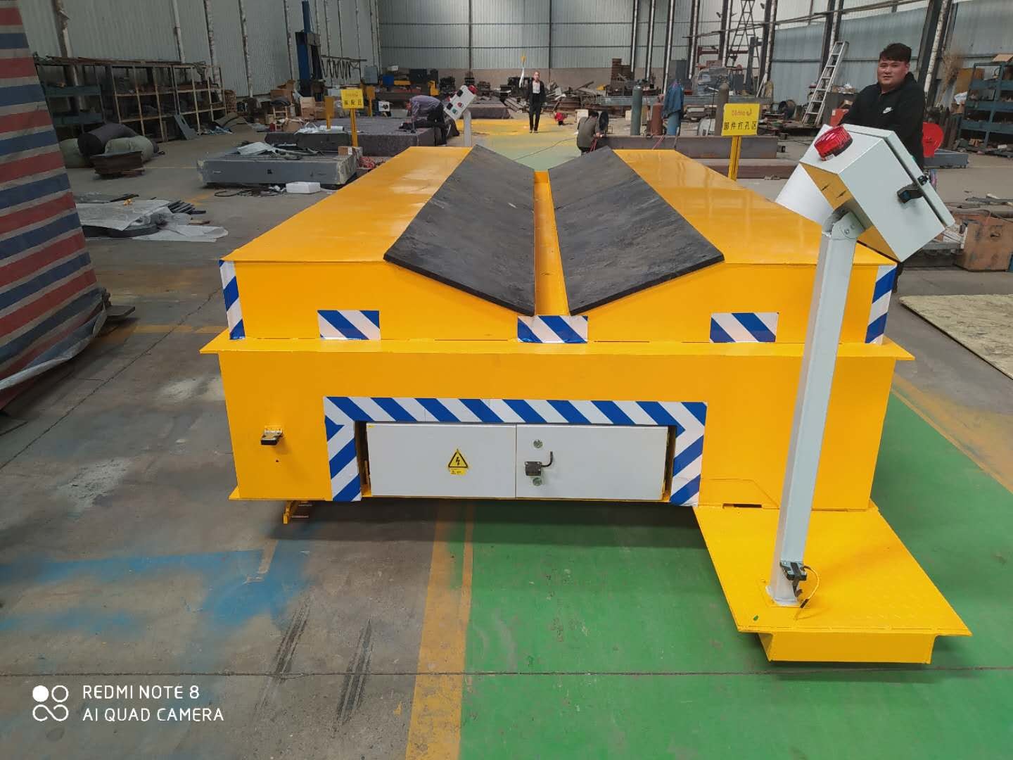 Automatic Running Handing Battery Operated Transfer Trolley Cart 30t Steel Rail For Barrel Handing