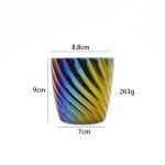 Electroplated Spiral Glass Candlestick Holder Frosted Customized Logo