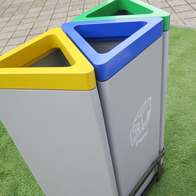 Antioxidant Drying Triangle 3 In 1 Steel Outdoor Trash Can