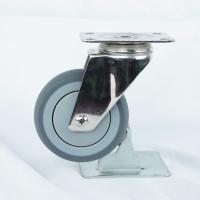 Buy cheap 4 Inch Swivel Soft Wheel Casters Grey TPR Stainless Steel Caster Wheels Silent product