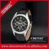 Buy cheap 2015 Fashion Jewelry Quartz Watches Men Black White China Supplier Top Quality Genuine Leather Watches Man from wholesalers