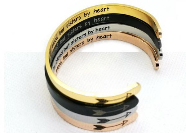 Buy cheap Titanium steel gold c shape bracelet lady jewelry Mother Thanksgiving Christmas gift engraved ornaments logo words from wholesalers