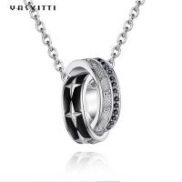 Buy cheap Horsewhip Stainless Steel Jewelry 0.1oz 2.6ft Double Ring Pendant Necklace 316L product