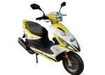 Disc / Drum Brake Gas Moped Scooter Yellow / White Plastic Body High Max Speed