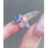 Buy cheap lab created Blue Round Cut Engagement Ring Man Made Diamond Rings IGI Certified from wholesalers
