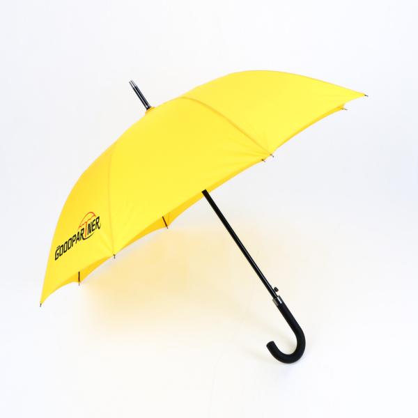 Buy cheap Auto Open Curved Handle Umbrella Black Metal Pole 190T Ployester And Pongee from wholesalers
