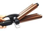 PTC 50HZ 60HZ Three Barrel Hair Waver , LCD Beach Waves Curling Wand