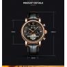 Buy cheap KINYUED J022-2 Minimalist Gold Case Leather Strap Watches Complete Calendar Automatic Mechanical Waterproof Montre Homme from wholesalers