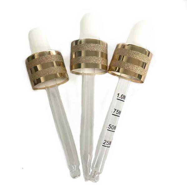 Buy cheap Gold Screw Essential Oil Dropper Tops Aluminum Plastic 13mm 15ml Dropper Cap from wholesalers