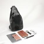 Exotic Crocodile Skin Men's Chest Bag Authentic Genuine Alligator Leather Male