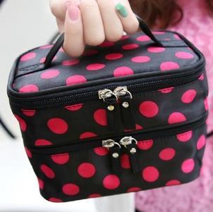 Buy cheap Double high-capacity zipper makeup bag lady's handbag from wholesalers