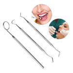 3pcs / Kit Dentist Mirror Tool Explorer Kit Stainless Steel Material