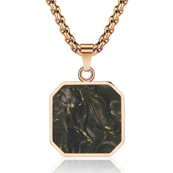Buy cheap Rose Gold Jewelry Stainless Steel Plated Carbon Fiber Cross Pendant Metal Chain Necklace For Men from wholesalers