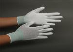Carbon Fiber Anti Static Gloves Logo Printing Grey Color With PU Coated