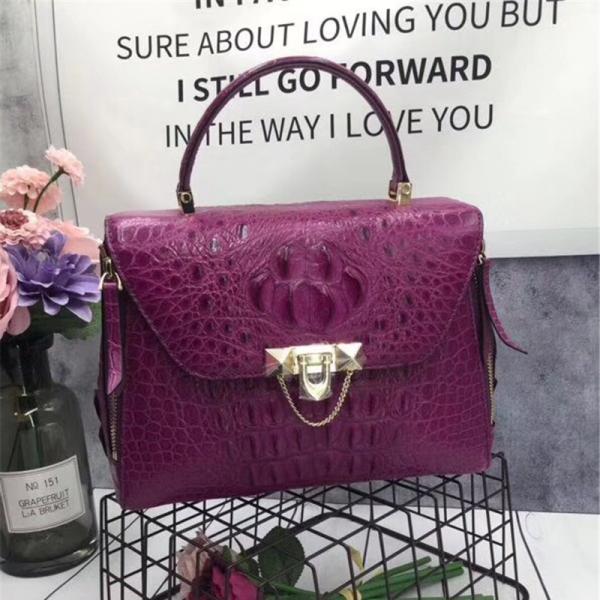 Buy cheap Exotic Genuine Crocodile Skin Woman Orange Purse Authentic Alligator Leather Lady Handbag Female Crossbody Shoulder Bag from wholesalers
