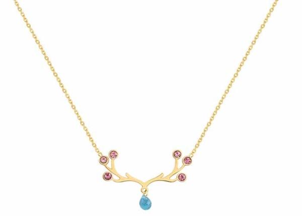 Buy cheap Elk Necklace titanium steel antler clavicle Chain ins Girl Heart diamond-encrusted jewelry ornament Christmas small gift from wholesalers