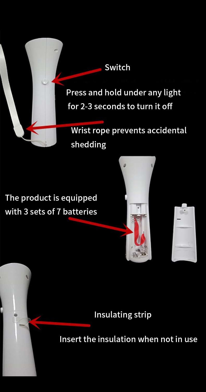 18*10CM LED Glow Flashing Stick White Shell Ball Wand For Festival Concert Supply