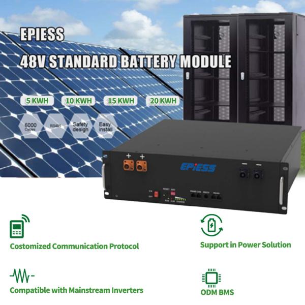 Buy cheap 51.2V 5.12KWh Rack Mount Lithium Battery High Performance 6000 Cycle 38KG from wholesalers