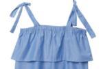 Plain Woven Polyester 80% Cotton 20% Blue Ladies Halter Top