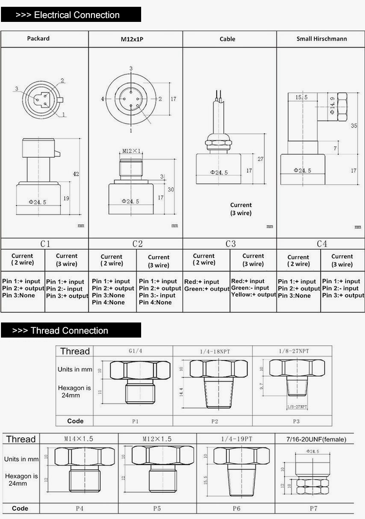 IP65 Protection Dry Ceramic Capacitive Pressure Sensor Transducer