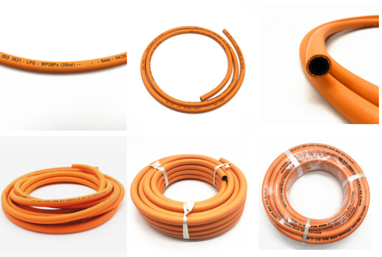 3/8" Inch Orange Color EPDM Synthetic Rubber Propane Torch Hose