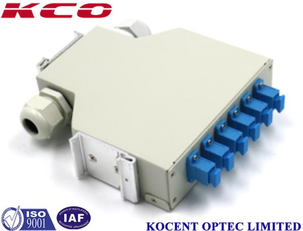 DIN RAIL Fiber Optic Terminal Box Single Mode SC Simplex 6 Ports KCO-DINRAIL-SC