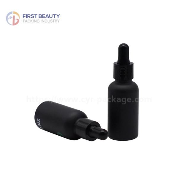 Buy cheap Black Glass Essential Oil Frosted Dropper Bottles Leak Proof from wholesalers
