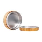 Aluminum Cosmetic Face Cream Container Jar With Bamboo Wood Lid 5ml 15ml 30ml