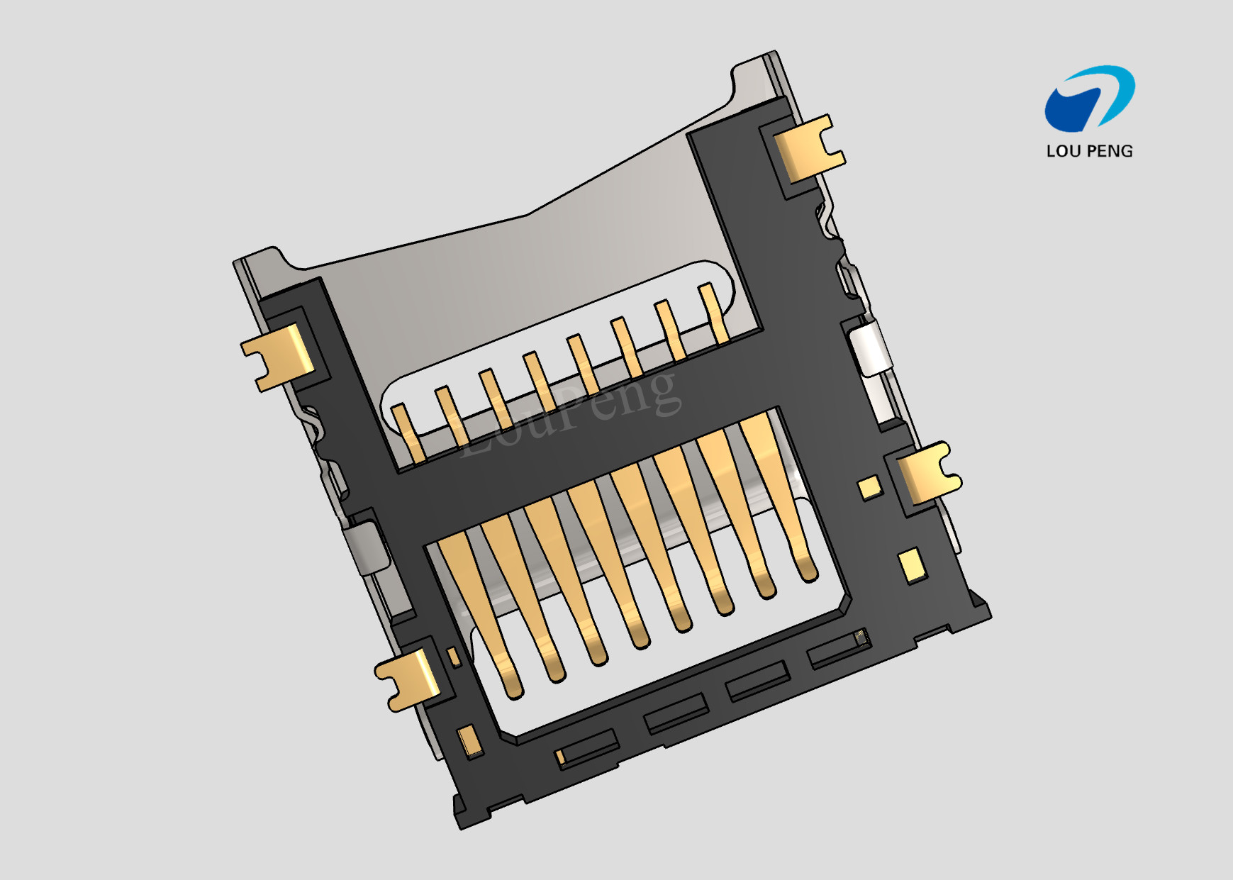 Micro SD Card Connectors, Secure Digital Compatible Card, 8 Position, Surface Mount, Right Angle
