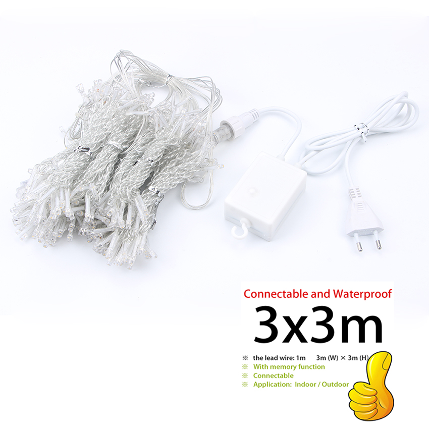 3x1/3x2/3x3m led wedding fairy string light christmas light 300 led fairy light garland for garden party curtain decorat