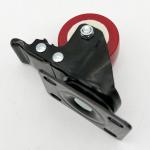 50MM Red PU Swivel Light Duty Casters Wheel Double Bearing For Furniture