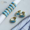 Buy cheap Colorful Enamel Diamond Letter Rings , Alphabet Zircon Gold Plated Chunky Rings from wholesalers