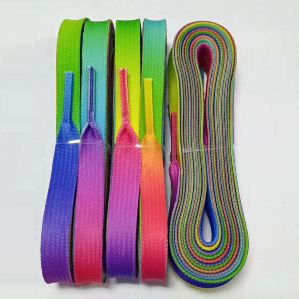 custom colourful shoelace Brand Custom Printed Shoelace Fashion Hoodies Shoe Customized Logo Style Flat shoelace Color Design