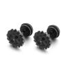 Buy cheap Black plate clover shape cool stud earrings piercing jewelry manufacturer from wholesalers