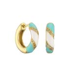 Micro Dripping Oil Earring OEM Diy Zircon Stone Gold Earrings