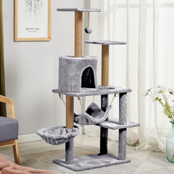 Buy cheap 38*55*130cm Sustainable Multilayer Tower for Large Cats Extra Large 49 Inches Big Cat Activity Black Climbing Tree House from wholesalers
