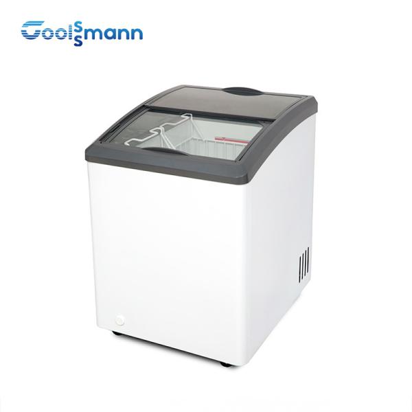 Ice Cream Display Deep Freezer Refrigerator With LED Light And Stainless Steel