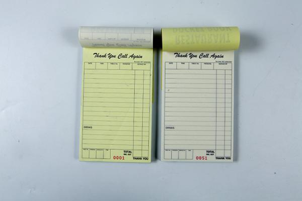 007 100-Page Yellow Cover Board Paper docket book with Two Parts White Bond