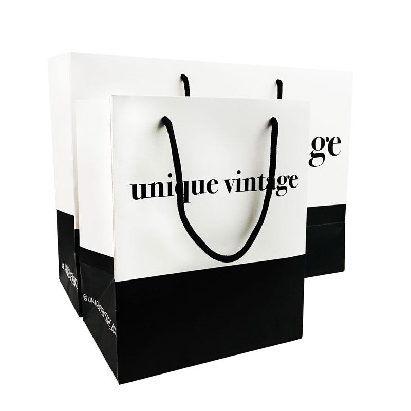 Offset Printing Handmade Paper Shopping Bags With Ribbon Closure