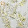 Buy cheap Nice 3D Flowers Light Yellow Lace Fabric 140cm Width Types Of Bridal Lace from wholesalers