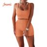 Buy cheap Drawstring Workout Outfits For Women 2 Piece Seamless Ribbed Set from wholesalers