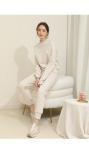 Long Sleeve Casual Jogging Suits Autumn Spring Solid Color Round Neck