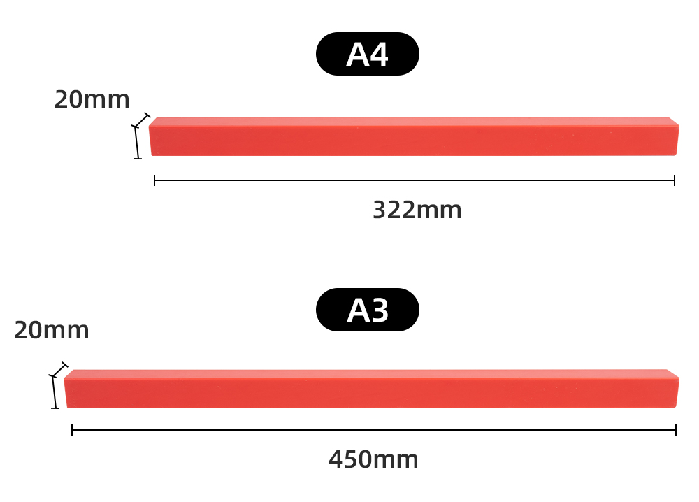 PVC Plastic Red Cutting Stick for A4 Paper Cutting Machine Guillotine Blade Spare Parts