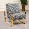 Buy cheap Modern Design Leisure Stainless Steel Swallow Gird upholstery Arm chair Sofa chair for Hotel Living room from wholesalers