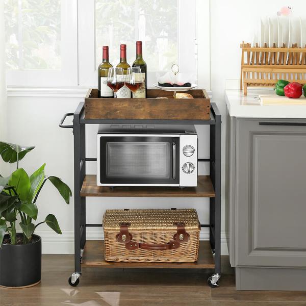 Buy cheap Kitchen Bar Cart for Sale, Industrial Trolley Cart, Rolling Cart with Removable Tray, Kitchen Furniture, LRC72X from wholesalers